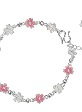 吴越老银铺纯银9999露粉手链