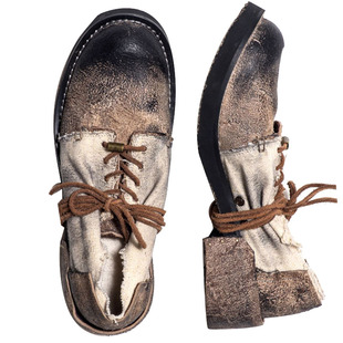 【张嘉元同款】编界Rewrite界 原创日系复古手工鞋做旧皮鞋男女