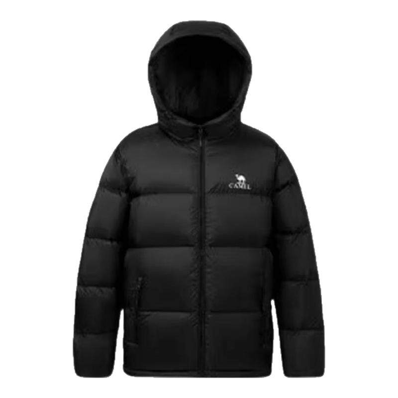 骆驼火山羽绒服女装秋冬季2026新款保暖短外套男白鸭绒连帽面包服