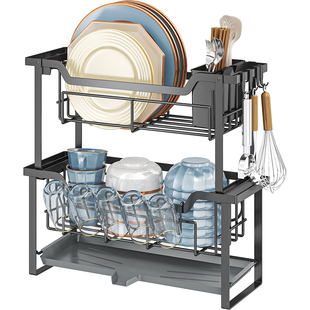 台面沥水碗碟架多功能水槽上置物架极窄碗架水池旁放盘筷子收纳架