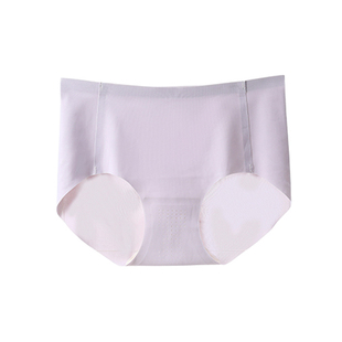 六只兔子无痕内裤女10A抑菌底裆短裤中腰冰丝薄款不夹臀三角裤