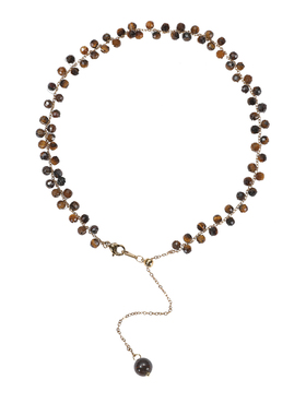 抽拉调节~美拉德风虎眼石项链