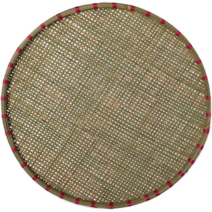 竹编竹筛子圆形手工竹簸箕有孔家用晾晒竹匾大号茶叶漏筛竹制品