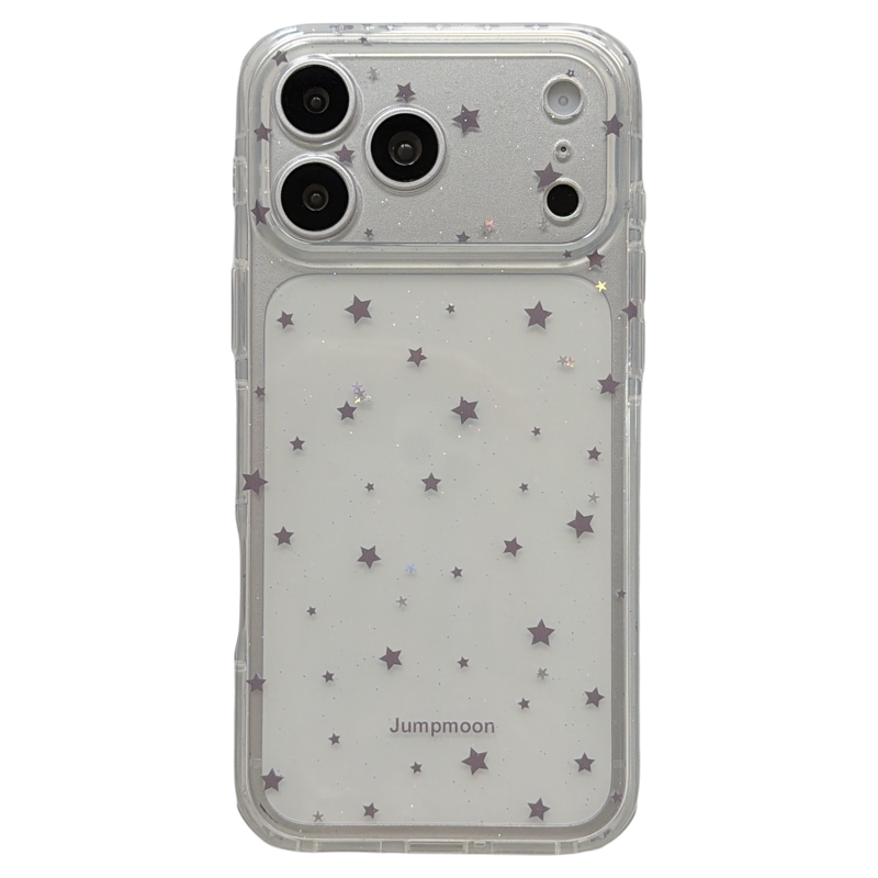jze细闪透明简约星星ins适用苹果17ProMax手机壳韩系iphone15新款16pro女款小众17pro超好看14全包防摔手机套