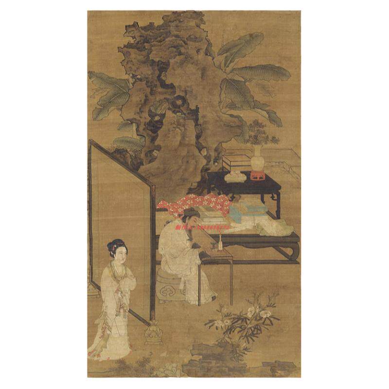 明杜堇听琴图高清复制