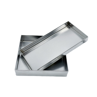 不锈钢手工盘沥水接水托盘长方形油盘阳台花盆底托空调外机盘定制