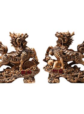 鼎吉福新中式麒麟摆件轻奢高档