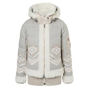 BOGNER博格纳 秋冬女士翻领拼接羊毛针织连帽滑雪服