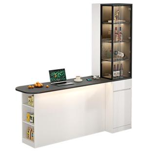 现代简约餐桌餐边柜一体酒柜开放式厨房吧台隔断柜储物家用4G374