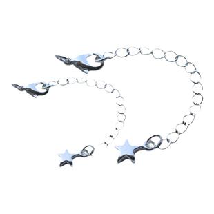 铜包银保色延长链/尾链带弹簧龙虾扣 长约6.5cmdiy手链项链配件