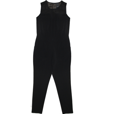 雪纺拼接大码无袖连体裤女