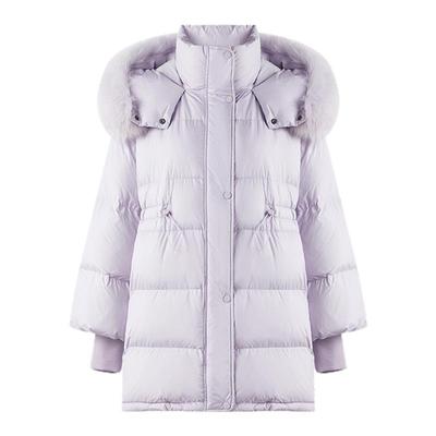 MISSCOCOON可可尼蓝精灵联名2025冬季新款中长款90白鸭绒羽绒服女