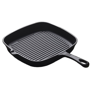 煎牛排专用锅家用条纹不粘无涂层加厚平底铸铁牛排锅煎锅剪牛扒锅