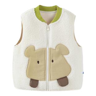 迷你巴拉巴拉男童女童双面绒马甲冬季新款宝宝毛绒背心儿童坎肩厚