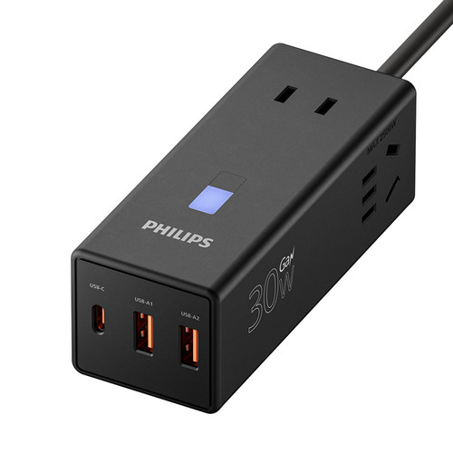 飞利浦67w氮化镓插座插排插线板带usb多功能插板桌面充电站器排插