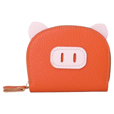 2026新款可爱小猪卡包女式小巧多卡位证件卡套真皮质感学生零钱包