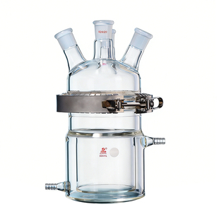 三爱思 双层开口反应器T76 平底圆底反应釜开口反应瓶250ml-10L 三口四口五口盖子 高硼硅玻璃 实验室器材