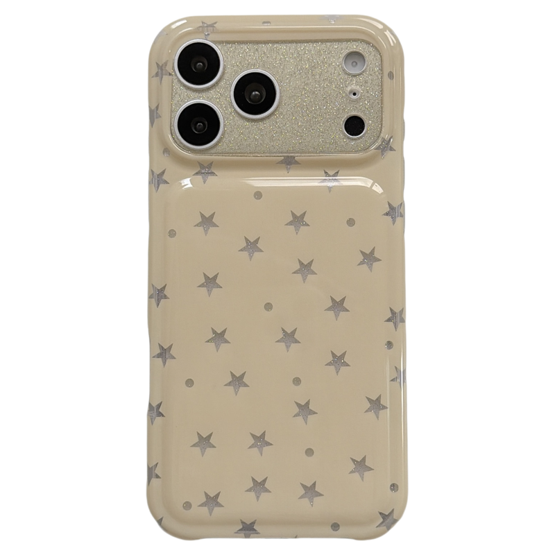 jze闪粉星星钻石爱心支架ins韩系适用苹果17ProMax手机壳iphone16pro新款17女款15pro高级感14全包防摔手机套