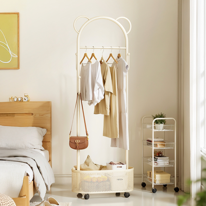挂衣架落地卧室可移动高级家用儿童室内房间晾衣服架子床边衣帽架