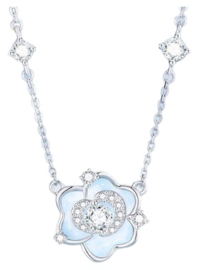 山茶花纯银项链女款2025新款高级感轻奢小众锁骨链生日礼物送女友