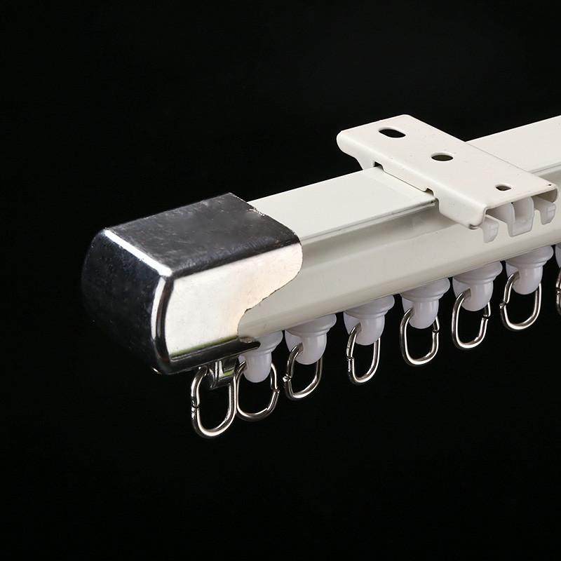 铝合金窗帘直轨道静音滑轨双轨单轨道滑轨罗马杆窗帘杆顶装侧装