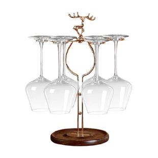 包邮玻璃勃艮第葡萄酒杯红酒杯套装家用高脚杯麋鹿杯架套装