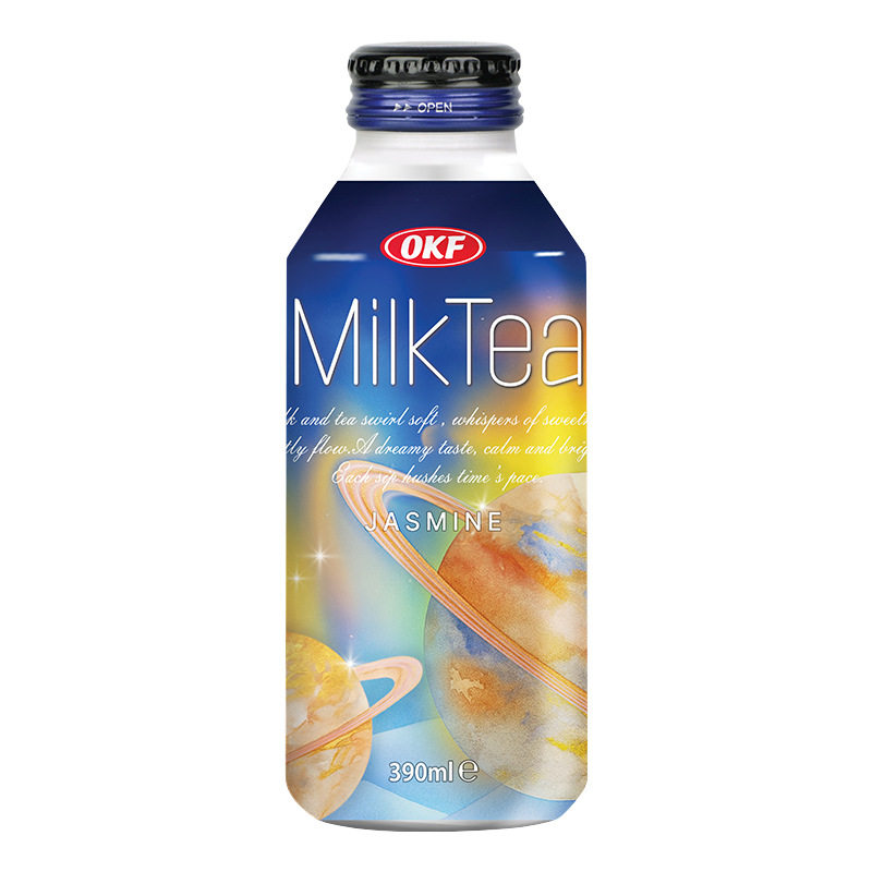 韩国进口OKF星空系列奶茶饮料茉莉抹茶伯爵茶芋头味罐装休闲饮品