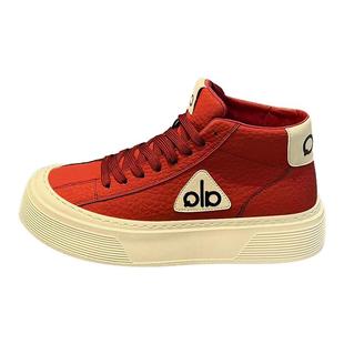 帆布高帮男鞋冬季本命年红色百搭休闲运动青少年学生厚底增高板鞋