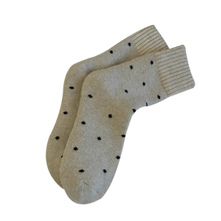 波点毛圈加厚袜子女中筒袜秋冬加绒加厚保暖日系复古冬天毛巾长袜