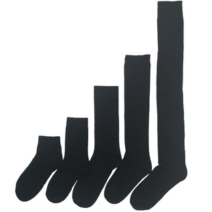 纯棉黑色袜子男士中筒男长袜过膝长筒袜春秋款小腿堆堆棉袜女短袜