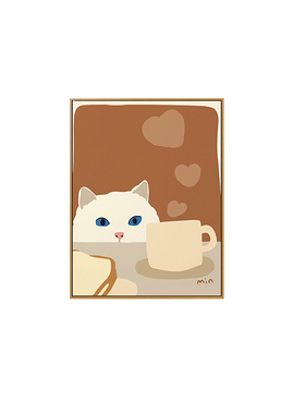 好寓意猫狗北欧简约客餐厅装饰画