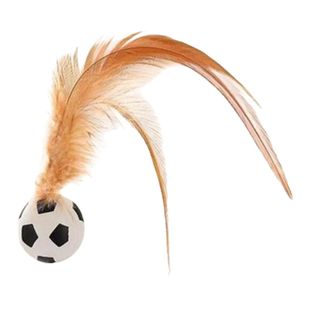 猫咪逗猫棒磨牙趣味弹力球带羽毛布偶猫最爱自嗨解闷神器网红玩具