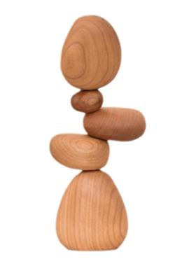 樱桃木平衡石解压工艺品小摆件