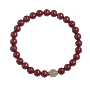 大善堂原矿正品朱砂马年手串女款和田玉转运珠红色手链本命年礼物