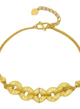 金包银五帝钱手链女款实心铜钱