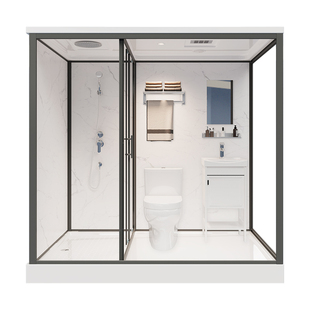 整体卫生间淋浴房洗澡间一体式农村浴室集成厕所带马桶成品沐浴房