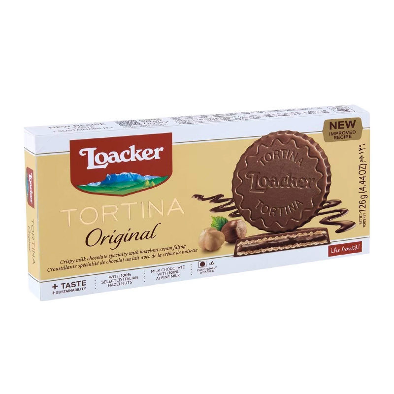 澳洲进口Loacker莱家圆饼威化夹心饼干巧克力零食袋装盒装Tortina