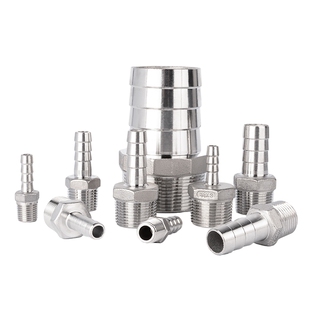 304不锈钢六角宝塔皮管接头/水管接头/软管接头/6分1寸变径外丝