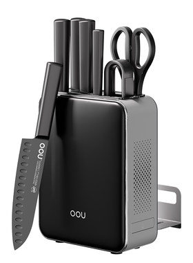 OOU黑刃五代系列组合菜刀家用厨具全套切菜刀水果刀德国钢材厨刀