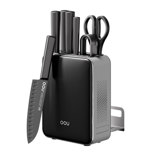 OOU黑刃五代系列组合菜刀家用厨具全套切菜刀水果刀德国钢材厨刀