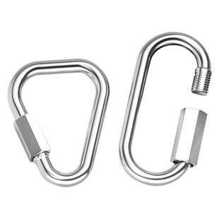 快速接环不锈钢304 连接环跑道扣登山保险扣链条扣环带锁挂扣