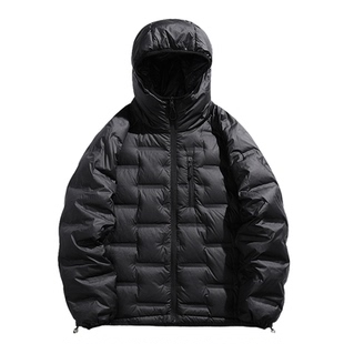 悟空有货冬季户外撞色拼接连帽羽绒服男潮牌情侣防寒保暖90绒外套