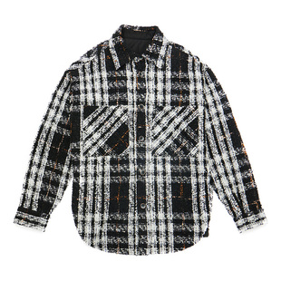 Undefined欧美FC高街风格编织毛呢面料小香风衬衫潮流外套