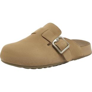 百思图春夏季新款时尚复古休闲勃肯鞋平跟圆头女单鞋BG197CH4