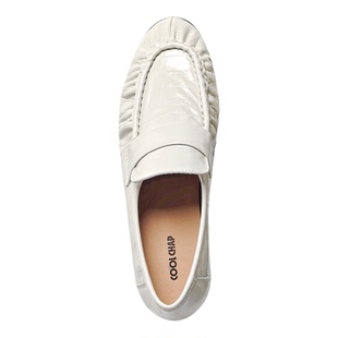 COOLCHAP欲望都市2026新款褶皱小皮鞋女款真皮黑色复古羊皮乐福鞋