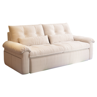 小户型单双人客厅沙发床两用2025新款政府补贴云朵布艺直排可拆洗