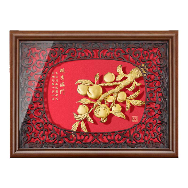 金箔画桃李满门家居装饰送老师