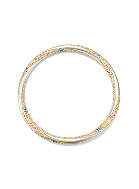 新中式国风珐琅描金足银闭口手镯