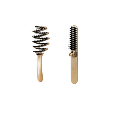 kawatani日本猪鬃毛梳便携直卷