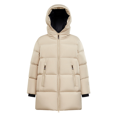 高梵黑金儿童5.0鹅绒服复古学院运动户外长款冬季保暖外套羽绒服